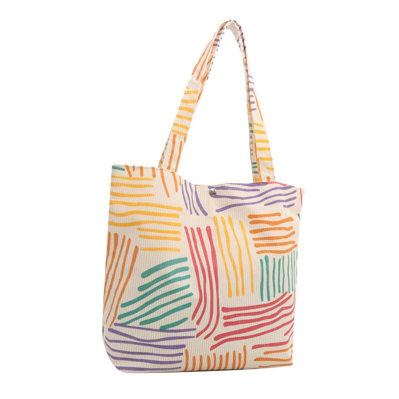 Colorful Canvas Tote Bag 2024 Spring New Trend Street Style Shoulder Bag
