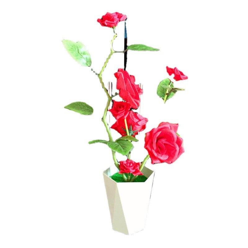 Artificial Rose Plant With Silk Flowers For Home Decor And Gift Use