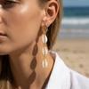 Shell Fringe Earrings Long Vacation Style Pendant Earrings Women's Fashion Trend Daily Accessory