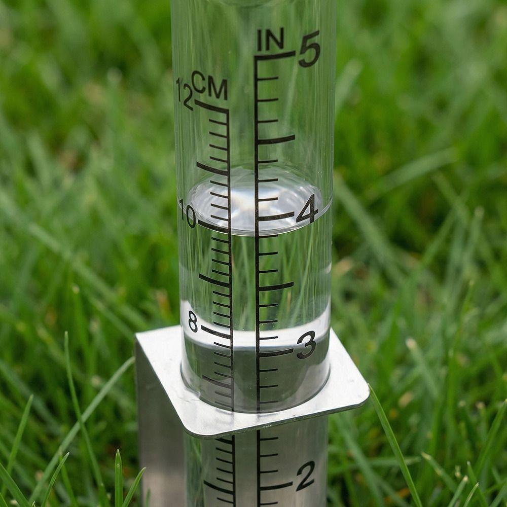 Langlebiger Glas-Regenmesser aus Edelstahl Leicht ablesbar 2-in-1 Montagegestell Regenwassermessgerät Abnehmbares Design