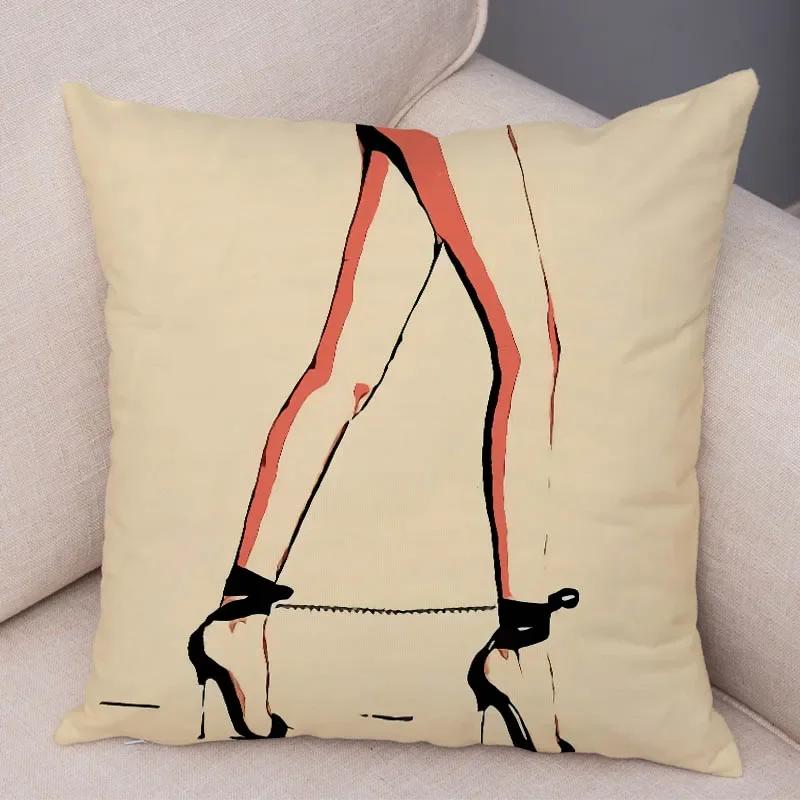 Home Decor Living Room Cartoon Sexy Lady Pillowcase Decoration Pretty Girl Ass Cushion Cover Sofa Car