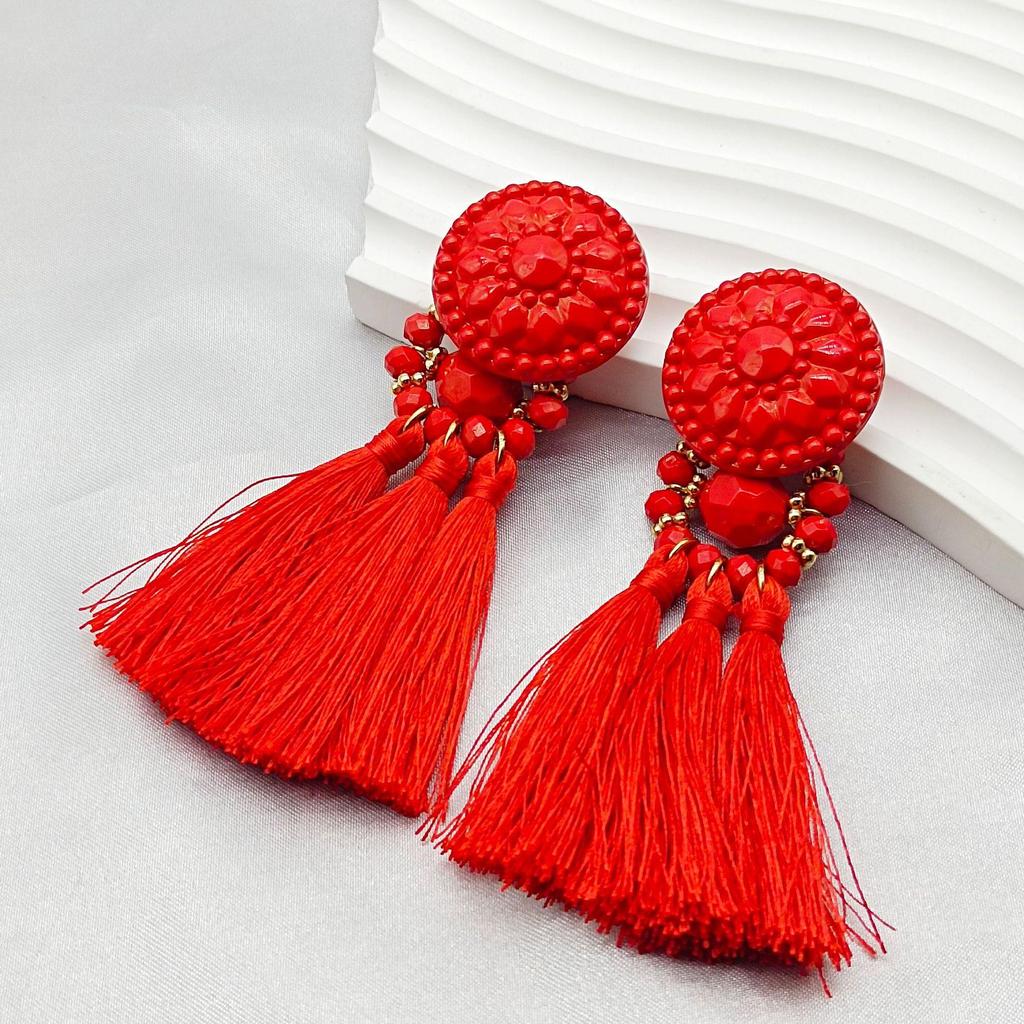 Silberne Nadel Tropfenöl Rote Perlen Ohrstecker - Eleganter & Vielseitiger Schmuck für Damen