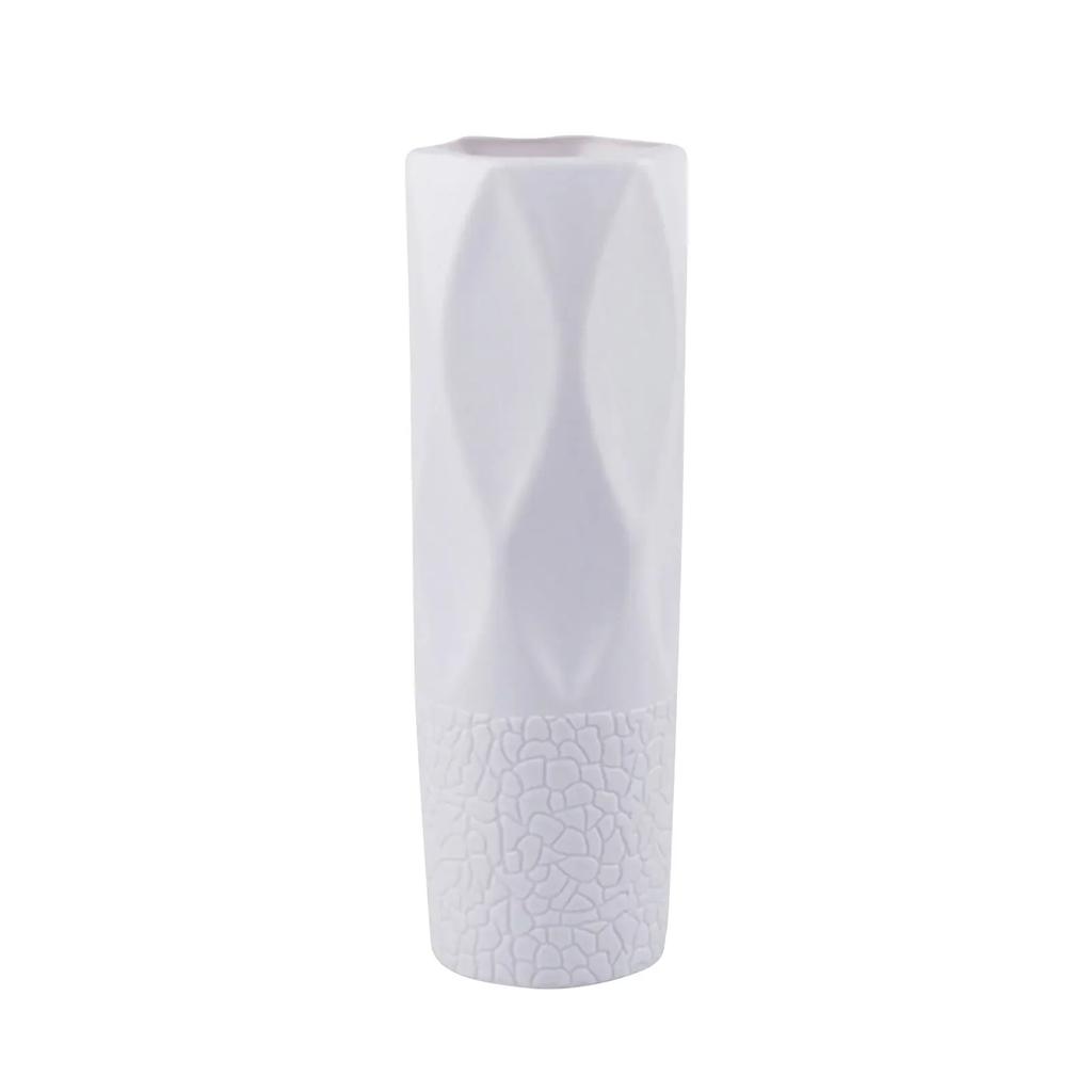 Nordic Plastic Flower Vase White Pink Imitation Ceramic Flower Improve Your Home Office And Wedding Environment Basket Vase