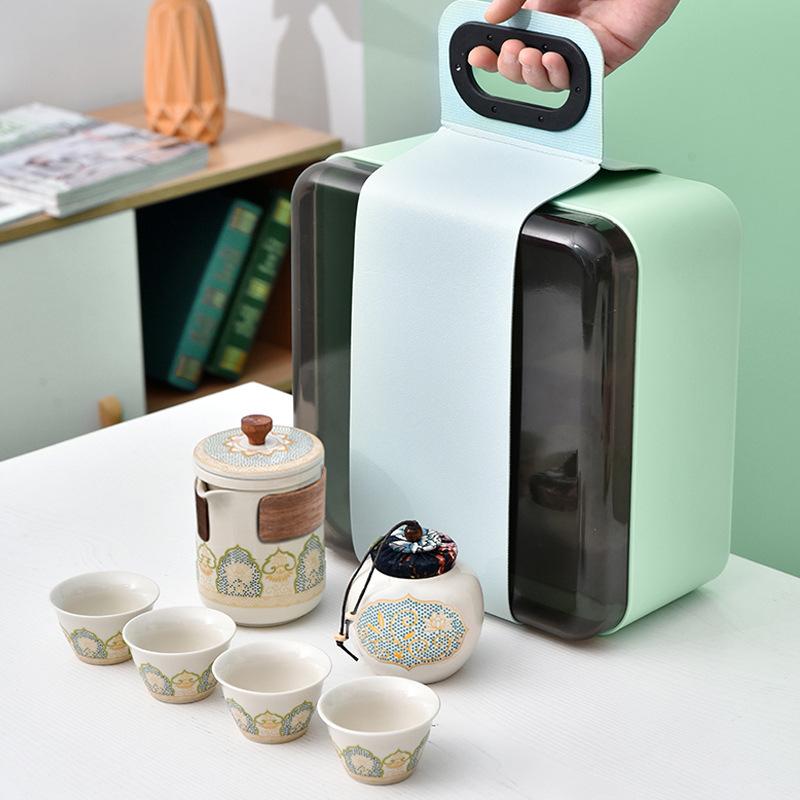 High-end Travel Tea Set, Portable Cup, Full Set of Storage Gift Box, Business Souvenir