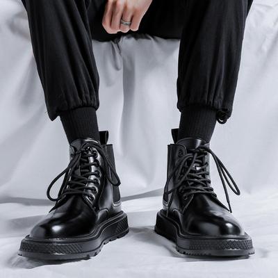 Klassische Marke Herren Echtleder Stiefel Schicke Arbeitskleidung Stiefel Britischer Stil Hohe Schuhe Herren Winter Kurzstiefel