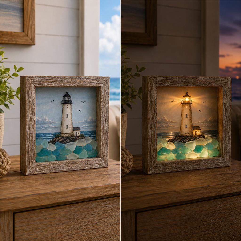 LED Sea Glass Decorative Night Light with USB