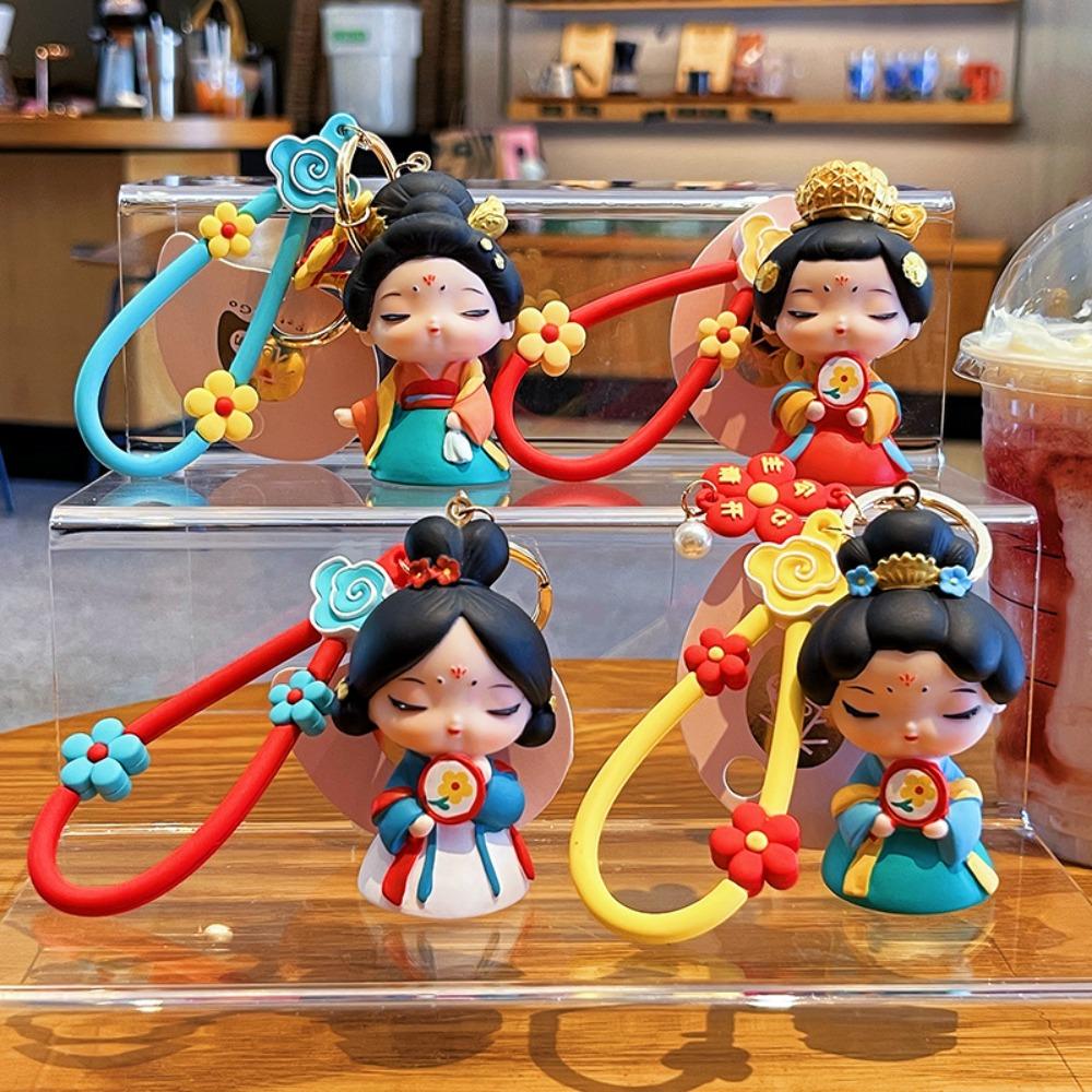 Bag Hanging Chinese Style Keychain Silicone Rubber Car Key Ring Cartoon Dolls Pendant  Gifts