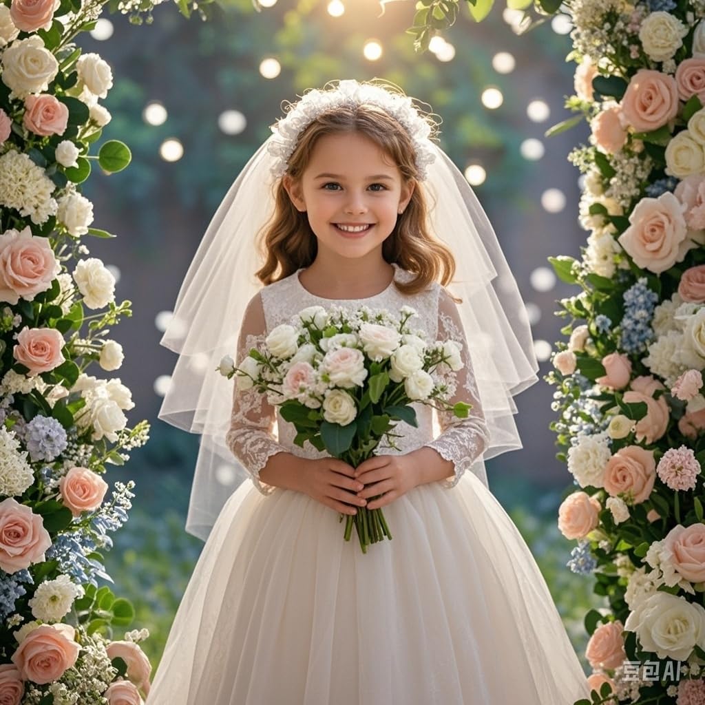 2 Pcs Flower Girl Headpiece - Rhinestone Crystal Wedding Headband - Bridal Flower Headband for Girls & Baby - Gold Hair Accessories