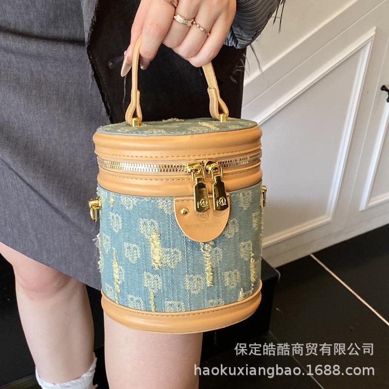 Bags women's bags 2025 new summer high-end niche cylinder handbags bucket bags versatile and popular messenger bags