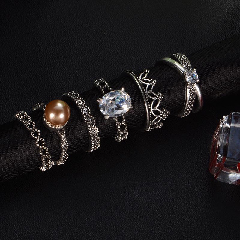 Accessories, Vintage Zircon Gemstone Ring Set 6-Piece Ring White Gemstone Ring