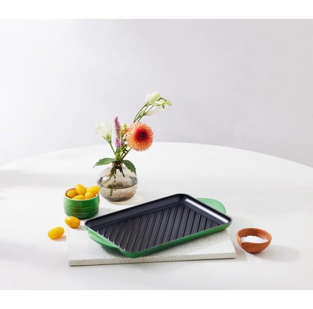 Чугунная сковорода для гриля прямоугольная Le Creuset 32x22 см, бамбуково-зеленая (20202324080460)
