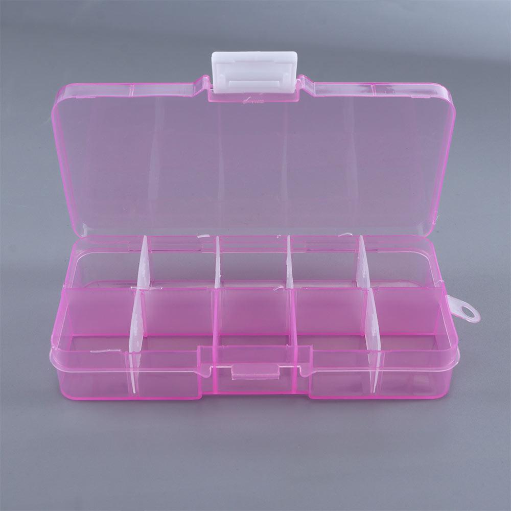 Plastic Detachable Storage Case Square Fishing Tackle Box 10 Compartments Storage Box Fishing Box