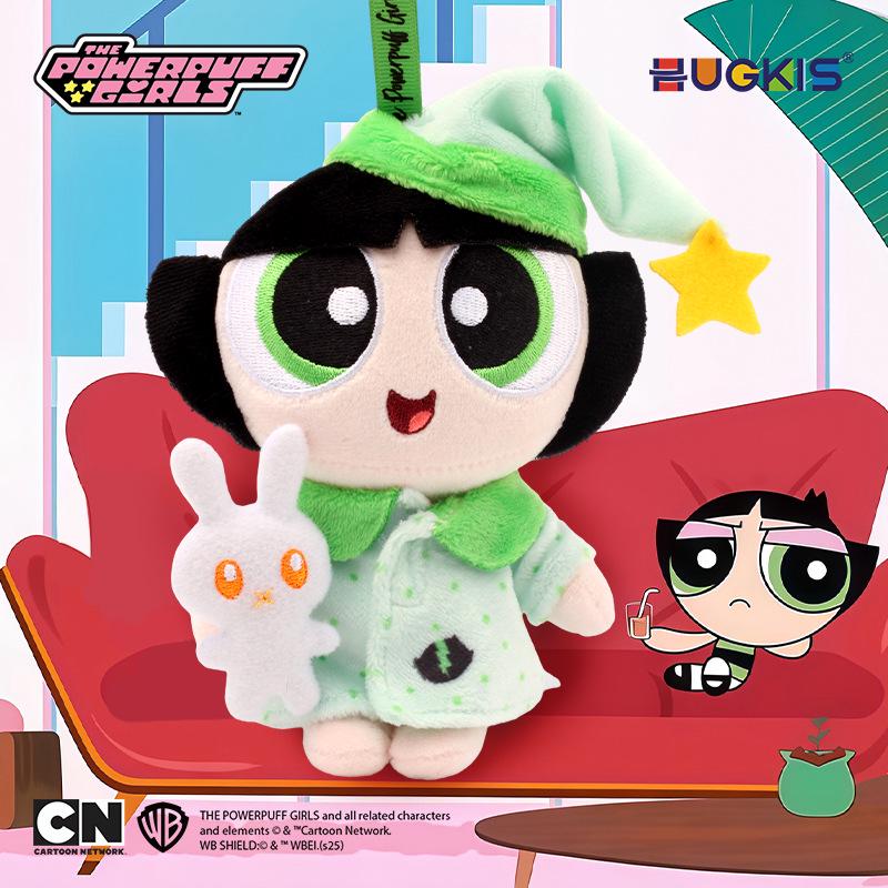 Powerpuff Girls Plush Keychain: Pajama Series Bubbles & Blossom Pendant Ornament Gift
