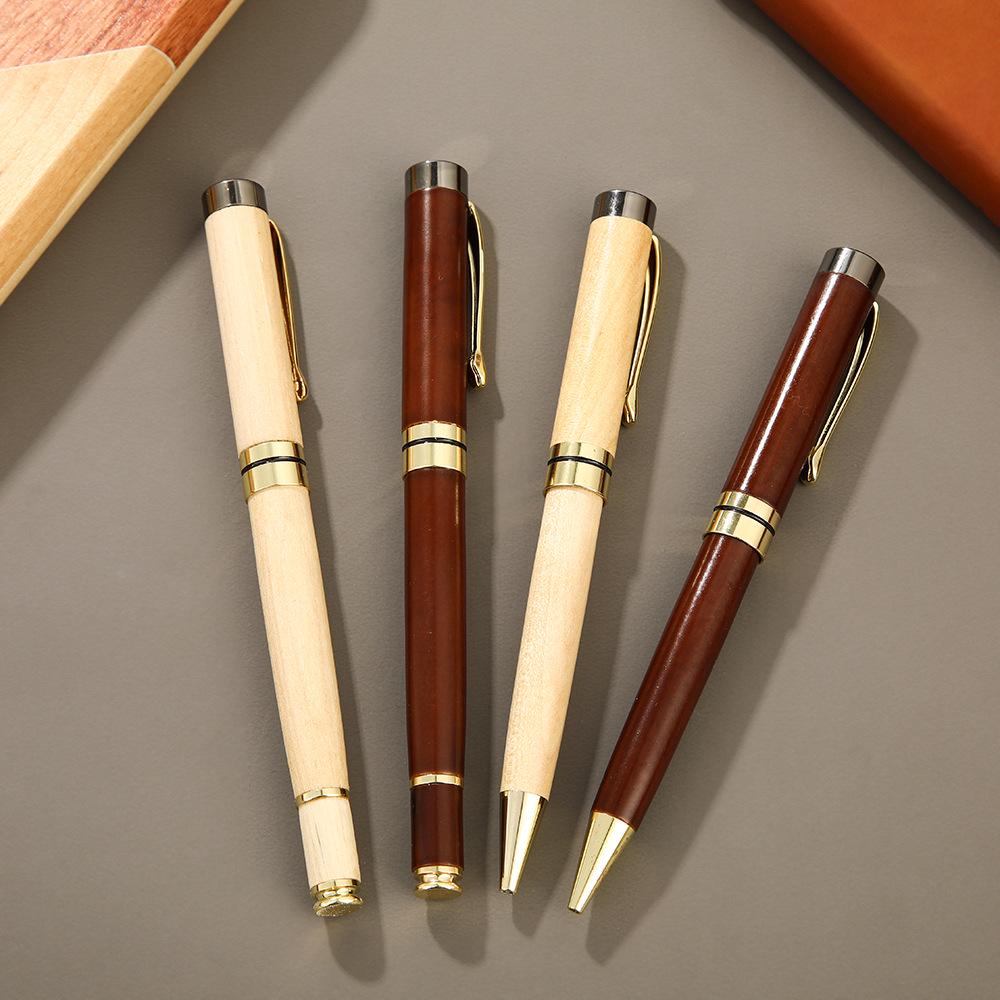 Maple Two-Tone Wooden Signature Pen & Writing Case Set for Teacher's Day & Students