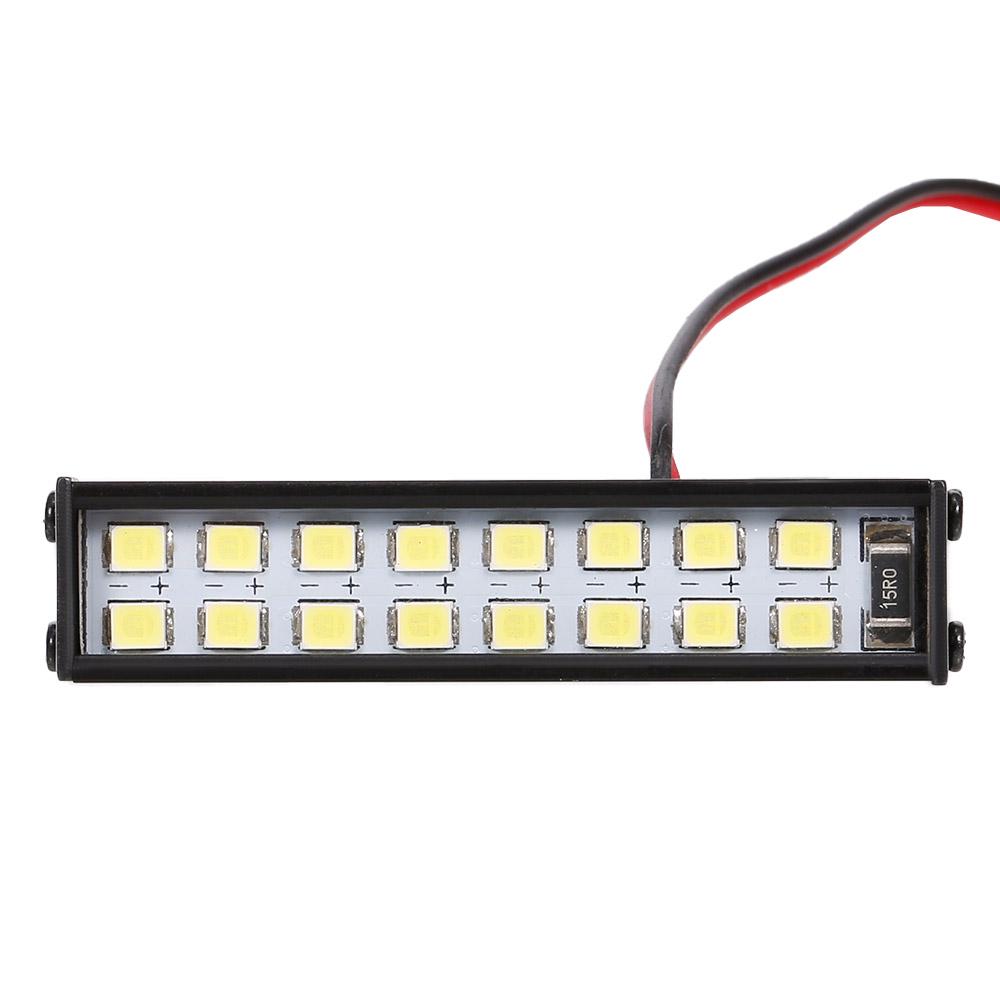 RC LED-Lichtleiste 55 mm/2,2 Zoll Metalldachlampe Licht 16 LEDs Lichtscheinwerfer für 1/10 Traxxas TRX-4