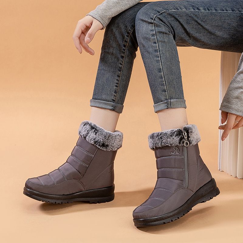 Fashion Large Size Warm Round Toe Women's Snow Boots Plush Platform Ladies Shoes Work Fashion 2025 Autumn Winter Novelty Trend Booties