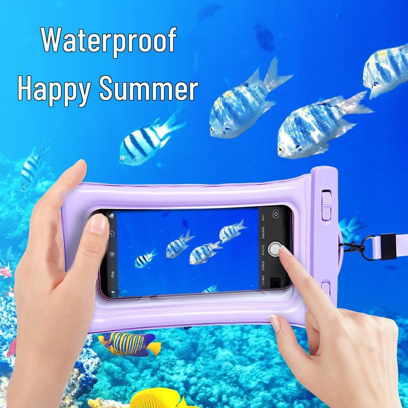 Große wasserdichte Handyhülle mit Airbag und hochtransparenter Touchscreen-Folie - Perfekt für Tauchen, Schwimmen und Regenschutz