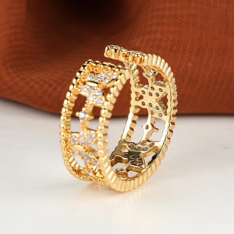 

Wish the whole circle full of diamonds six butterflies hollow open ring simple niche light luxury elegant ring Adjustable opening золотой