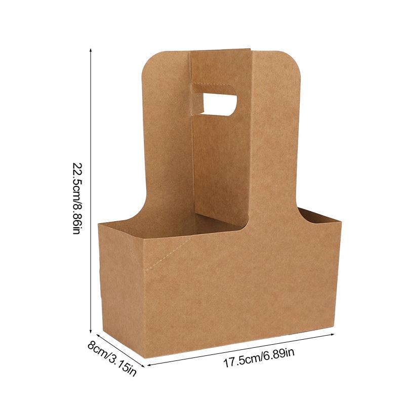 5/10pcs Kraft Paper Flower Bouquet Bags Portable Drink Coffee Take Out Holders Wedding Birthday Party Christmas Gift Packing Box