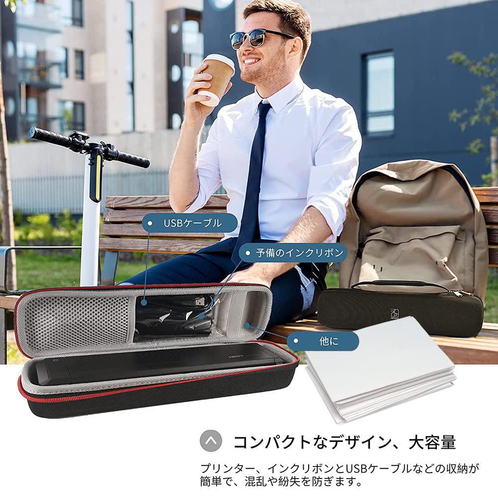 HPRT A4 Imprimantă mobilă MT800 Set Panglică de cerneală cu carcasă de depozitare de protecție Monocrom Mic Mini Compact Portabil Transfer termic Business în aer liber