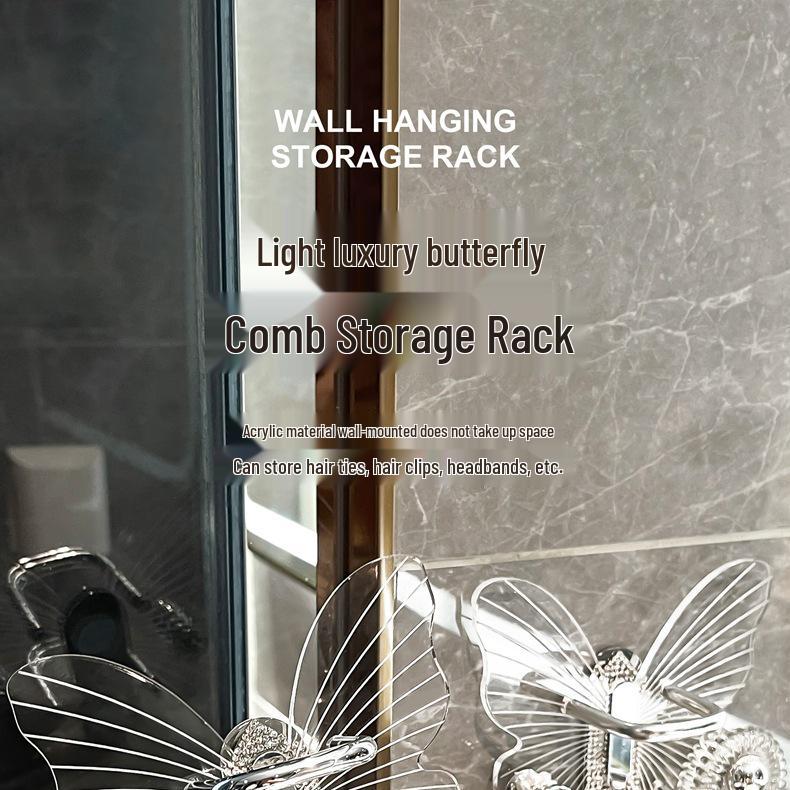Wall-Mounted Acrylic Hair Accessory Organizer & Comb Rack