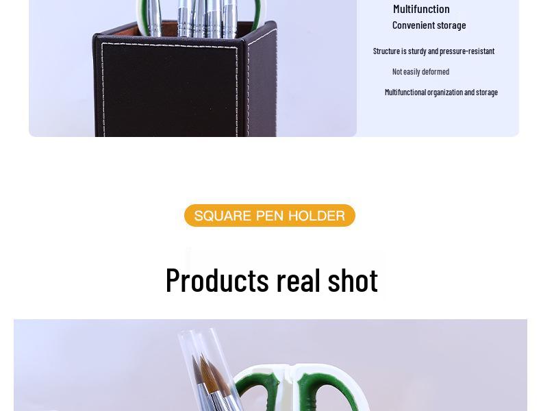 Multifunctional PU Leather Pen Holder and Desk Organizer