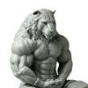 3D Printed Tiger Man Figurine Muscular Tiger Figure Ornament Minimalist Animal Sculpture