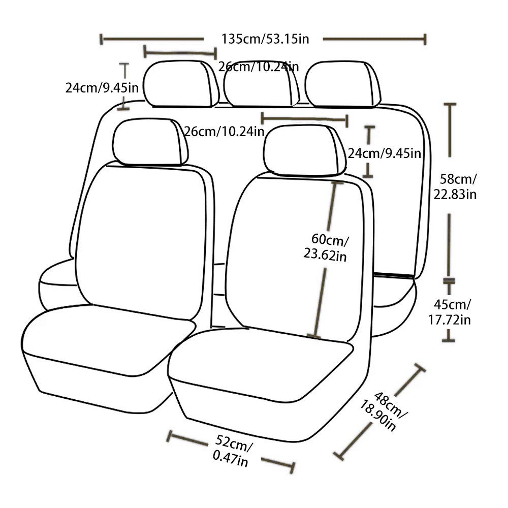 readygohigh Seat Covers for Kei All Set of or Headrest Front Seat Rear Seat Cushion Apron Seat Hook Universal Car for Kei Cars and Standard All Seats