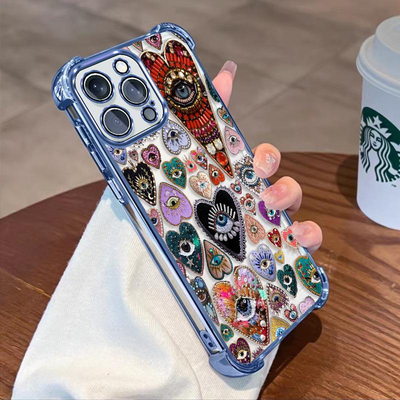 European and American Creative Eye Love Applies To Iphone14 Airbag Mobile Phone Case Apple 17promax Anti-drop Protective Case
