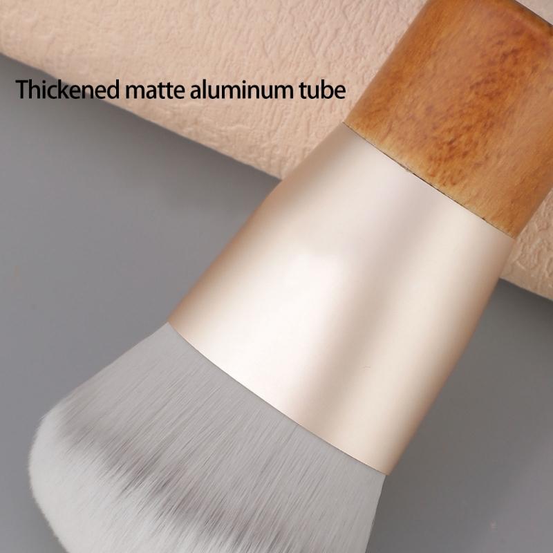 Compact Travel Friendly Makeup Brush With Ergonomic Round Tip Blending Buffing Concealer Brush For Full Face Coverage