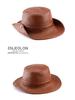 Men's Genuine Leather Western Cowboy Hat: Retro Sunshade for Outdoors, Mountaineering, and Seaside Dual-Use