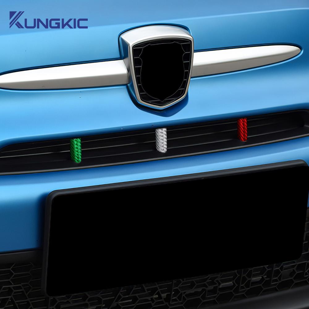 Real Hard Carbon Fiber For Abarth 595 695 2017 2018 2019 2020 2025 2025 2025 LHD RHD Car Grille Italian Flag Protect Accessories