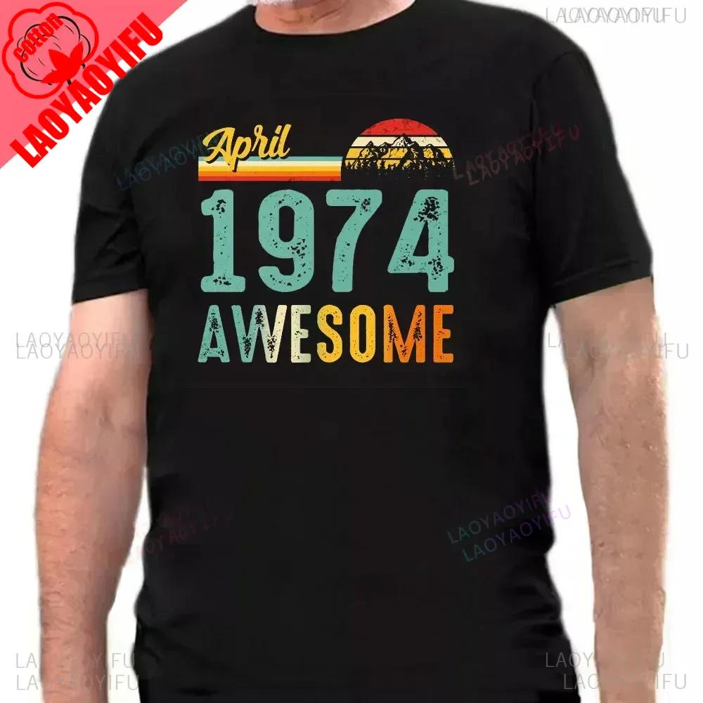 Made In 1974 Limited Edition Print Birthday Gift Tshirt Mens Cotton Tees 51 Years Old Short Sleeve Tshirt Gift Creative Tops