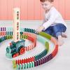 Automatic Laying Domino Train Electric Car Brick Blocks Kits Creative Games Intelligence Educational DIY Toys Kids Birthday Gift
