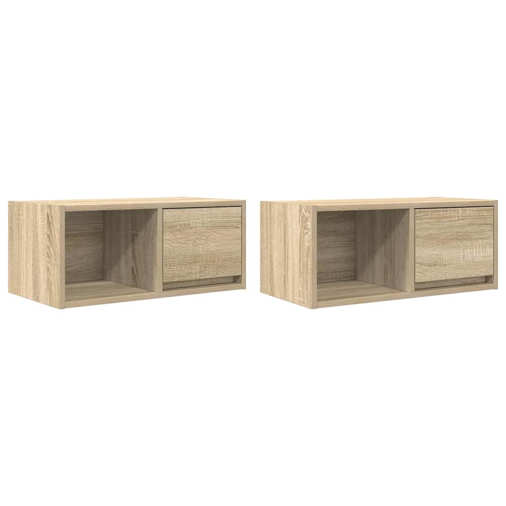 TV Cabinets 2 pcs Sonoma Oak 60 x 31 x 25.5 cm Engineered Wood