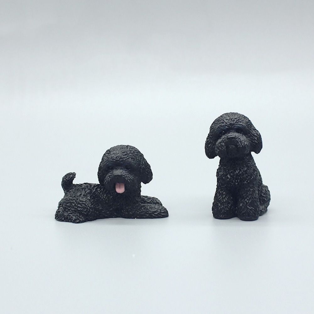 Resin Crafts Mini Animal Ornament Simulation Dog Action Figures Poodle Dog Figures  Birthday Gift