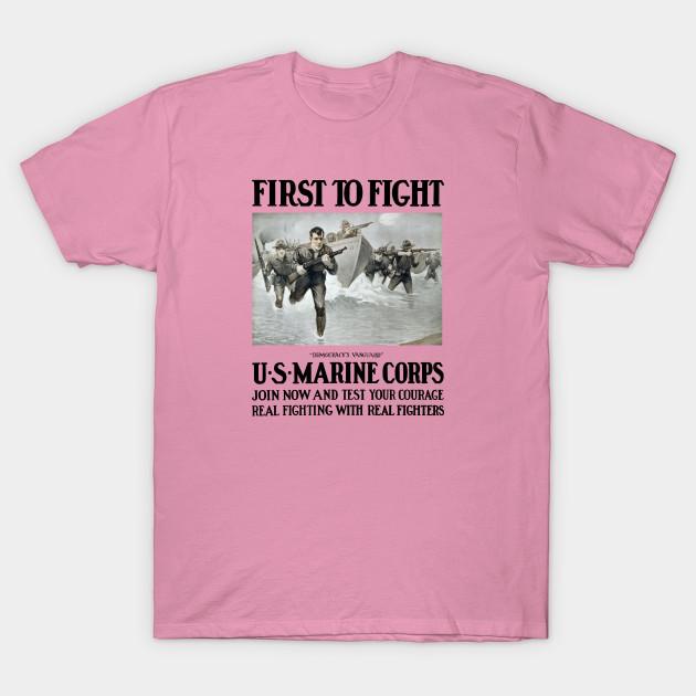 T Shirt Women First To Fight Us Marine Corps Harajuku Print Kawaii Tshirt Summer Short Sleeve Female T-Shirt Top Tee
