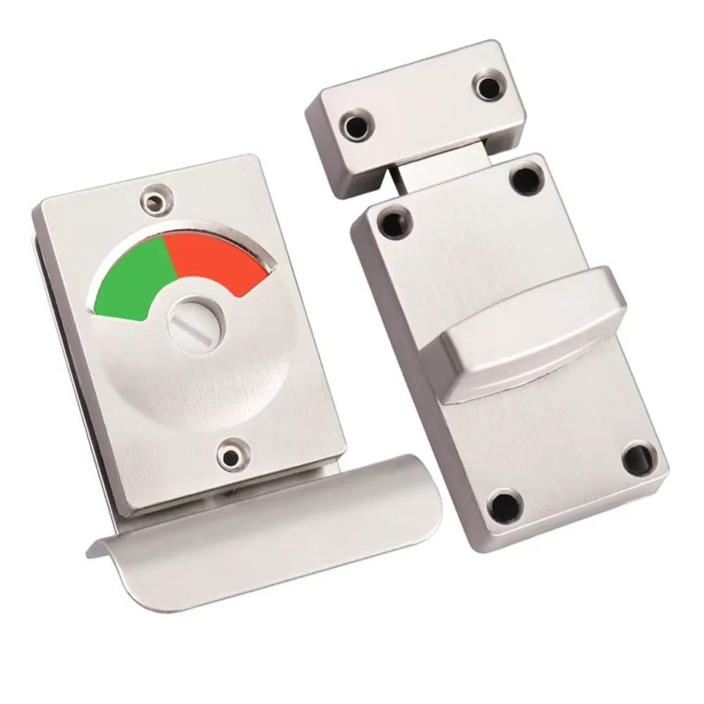 

Stainless Steel Partition Door Lock with Red Green Indicator Manual Bathroom Door Lock Hardware Accessories Wear-resistant бронзовий