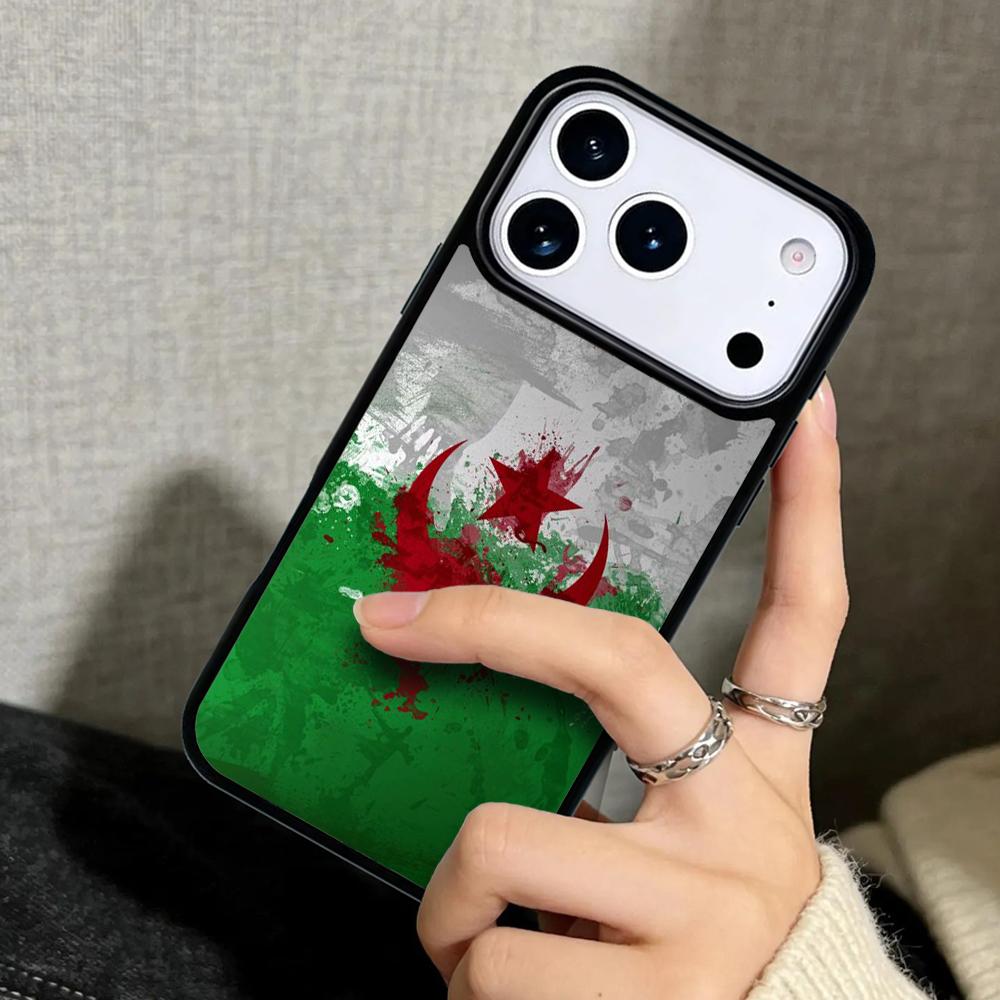 Capa Case for iPhone 17 Air 16 Pro Max 15 Plus 11 13 Mini 14 12 Back Phone Cover Flag of Algeria