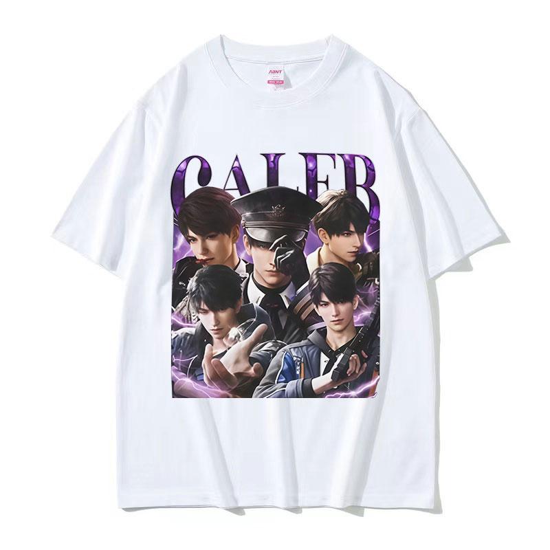 Funny Girl Dinner Love and Deepspace Caleb Graphic T-Shirts Men Women Vintage Aesthetic T Shirt Casual Oversized Polyester T-shirt
