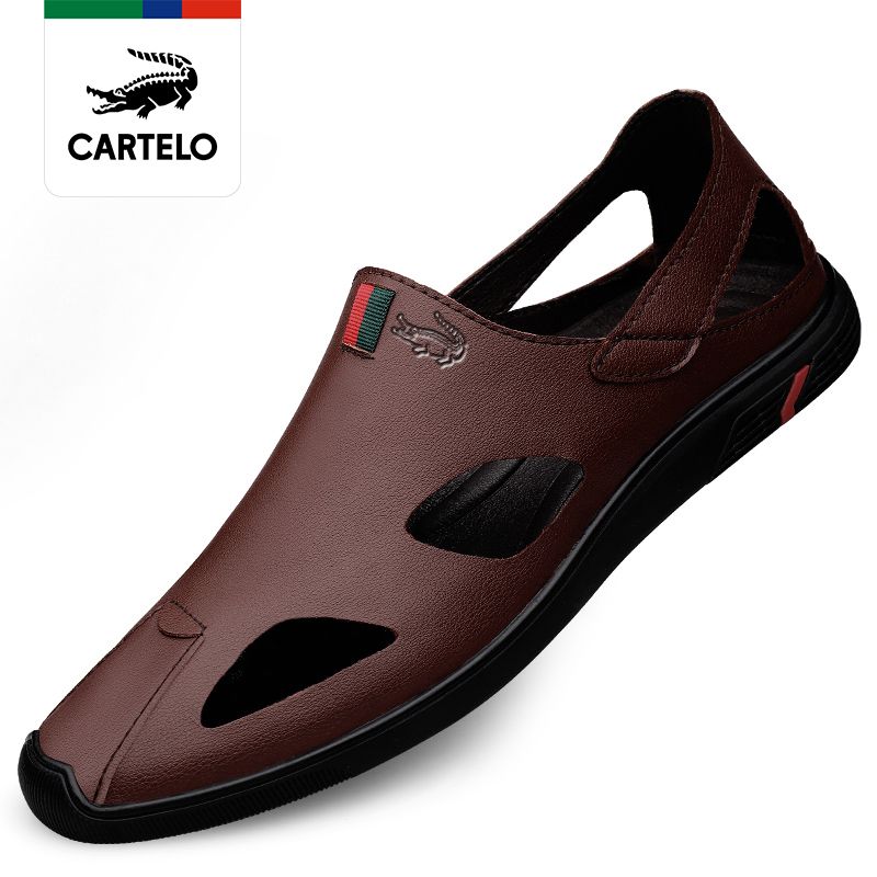 

Сандалии, мужские летние дышащие кожаные мужские туфли, пляжная обувь, римская обувь, модная повседневная обувь в корейском стиле 45 коричневый