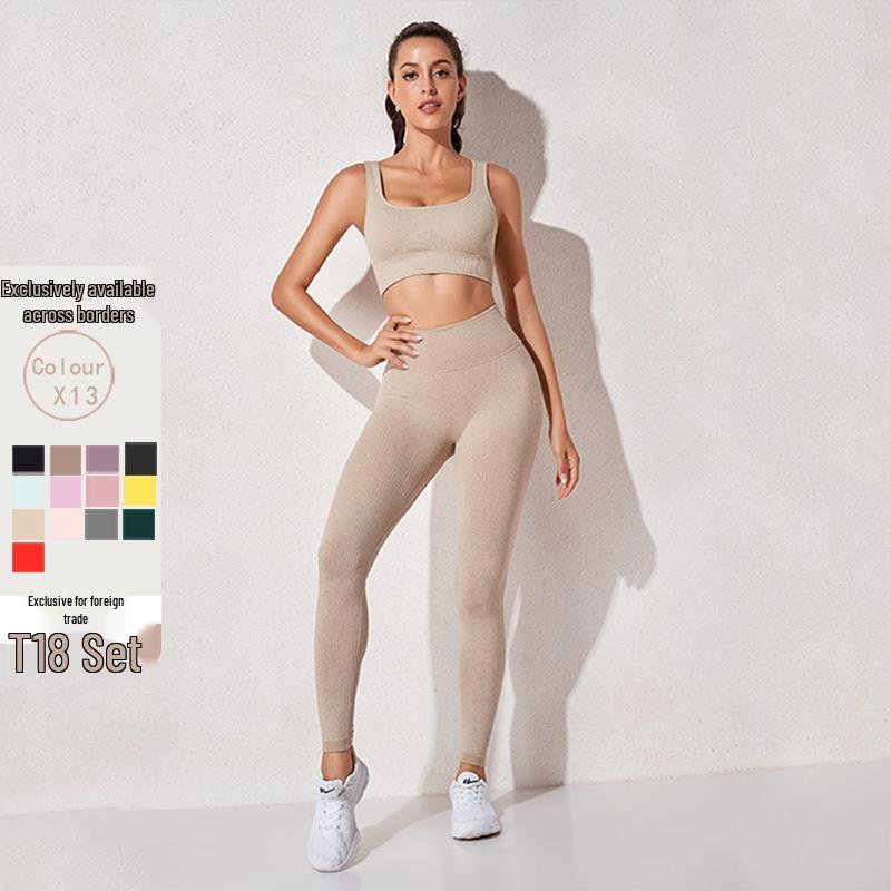 9-Color Breathable Quick-Dry Stripe Yoga Set: Running Sports Underwear, Short Sleeve, Five-Point Fitness Shorts
