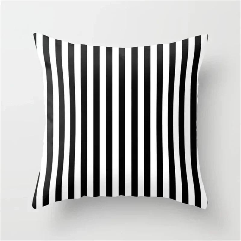 Black and White Cushion Cover Geometric Polyester Throw Pillow Covers Decorative 45x45cm Couch Pillows Fashion Nordic Pillowcase