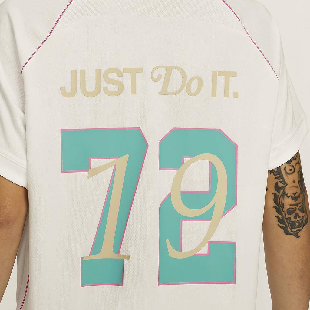 Nike Retro Jersey Letter Number Print Breathable Quick-Dry Short Sleeve Football Shirt Men Tops Mountain-White HM4462-100