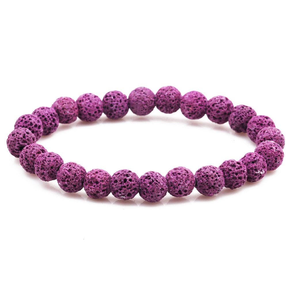 1Pcs 8mm Volcanic Stone Bracelet Multicolor Colorful Fire Rock Bracelet