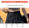 Women's High-Waist Denim Shorts - Rolled Hem, Double Button, A-line, Summer Wide Leg