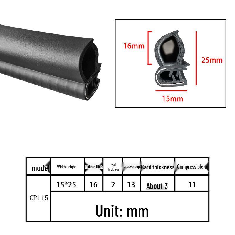 High-Temperature Resistant U-Shaped Rubber Sealing Strip for Dustproofing Electrical Cabinets and Car Doors