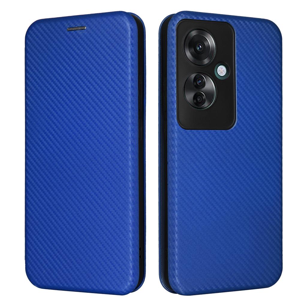 For Oppo Reno11 F 5G Phone Case Magnetic Carbon Fiber Texture Leather Flip Cover Full Protection