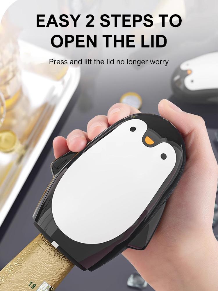 Penguin Bottle Opener Perfect Beer/Soda Cap Bottle Opener Magnetic Automatic Mini Bottle Opener for Bar,Kitchen,Counter,Camping