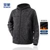 Puffered Floral Yarn Fleece Jacket Men's Hooded Cardigan